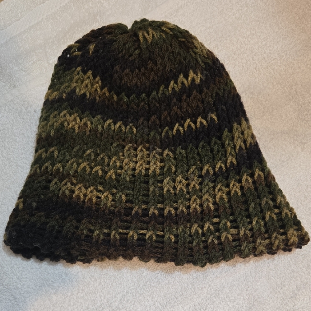Camo Knit Beanie Khaki Hat Green Camouflage Unisex Outdoor Cold Weather Winter